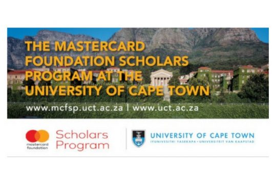 Mastercard Foundation Scholarship Opportunity for UCT